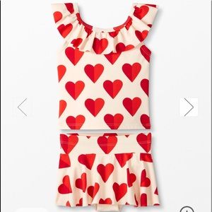 Hanna Andersson Tankini Set with Skirted Bottom Sweetheart Print 2T (85)